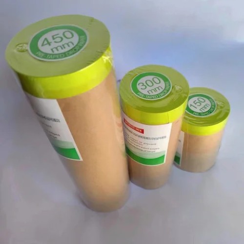 Kraft Paper Pre Taped Masking Film Tape For Car Painting automatic masking film and paper pre tape machine