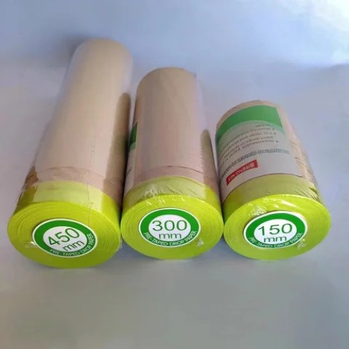 Pre Taped Masking Paper Covering Car Protection Cover Painting Pre Paint Spraying Kraft Protective Film