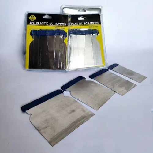 Metal Body Filler Scraper Stainless Steel spreaders Set 4pcs 50/80/100/120 mm for applying bondo fillers